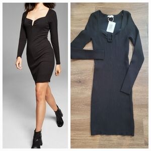 G.B. Gianni Bini Black Knit Sweater Mini Dress